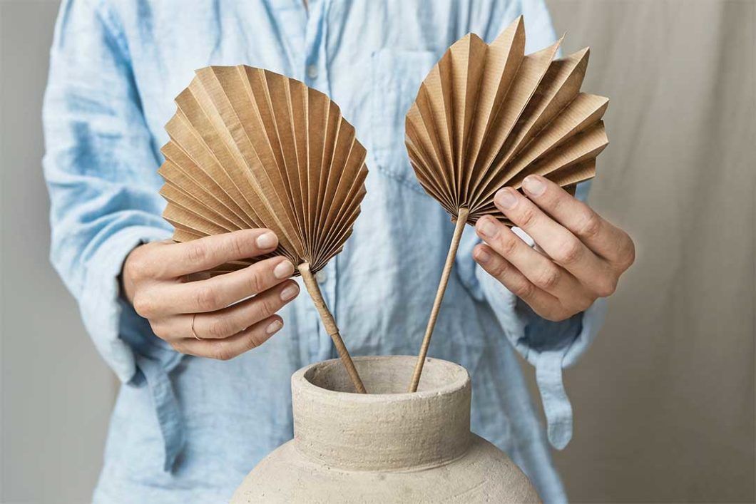 Żyj pięknie - Liść palmowy z papieru pakowego